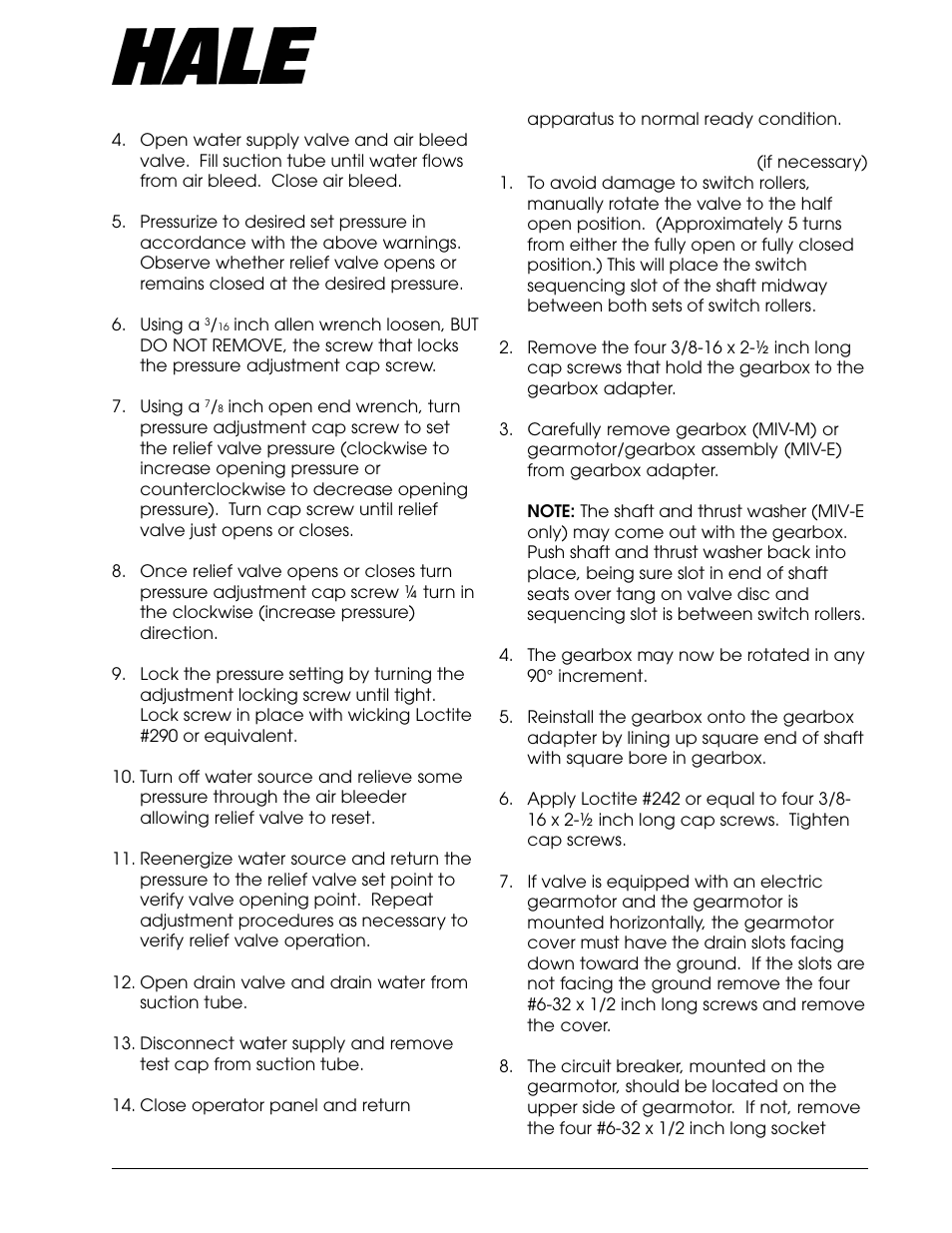 Aster, Ntake, Alve | Hale Master Intake Valve User Manual | Page 17 / 46