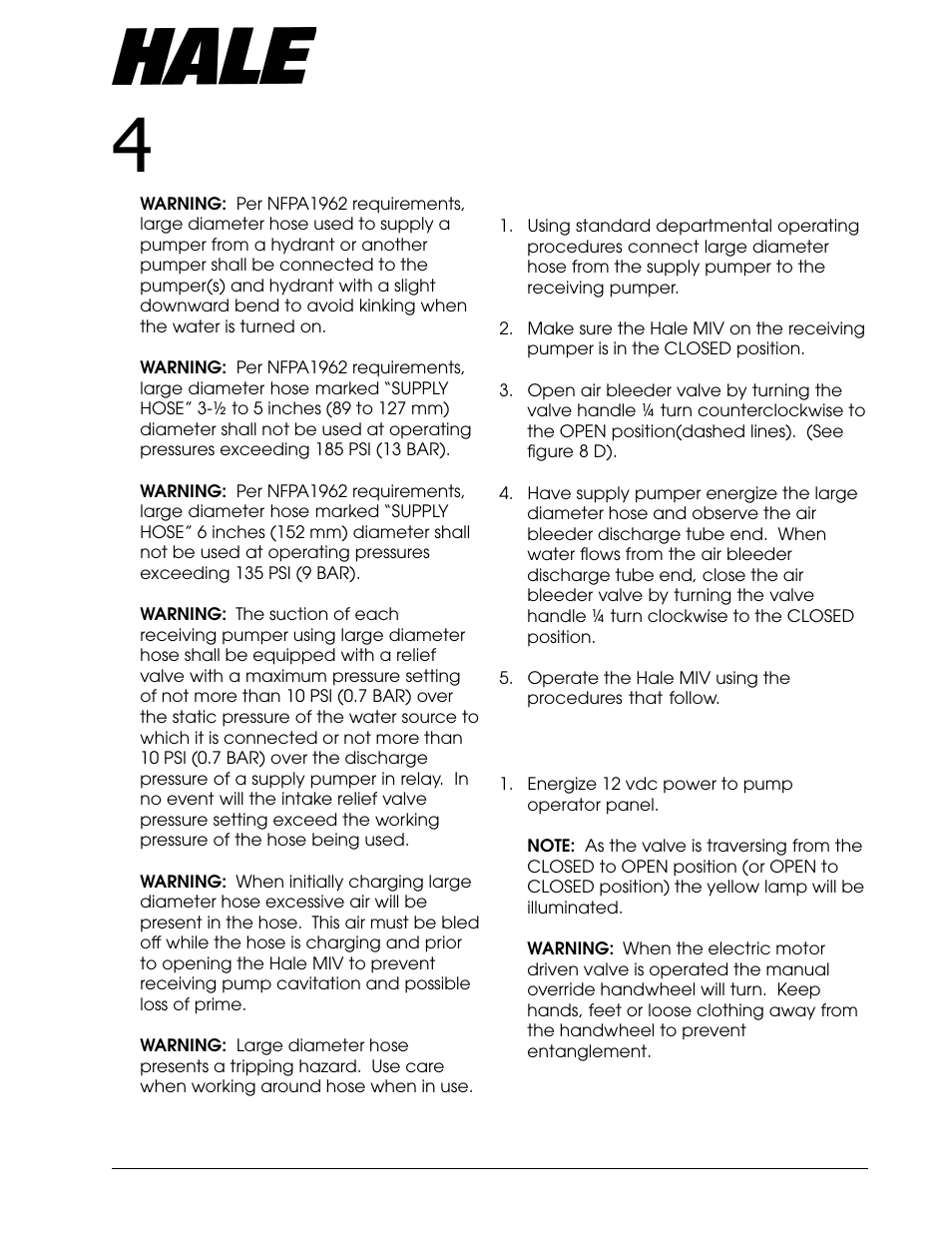 Operation, Aster, Ntake | Alve | Hale Master Intake Valve User Manual | Page 19 / 46