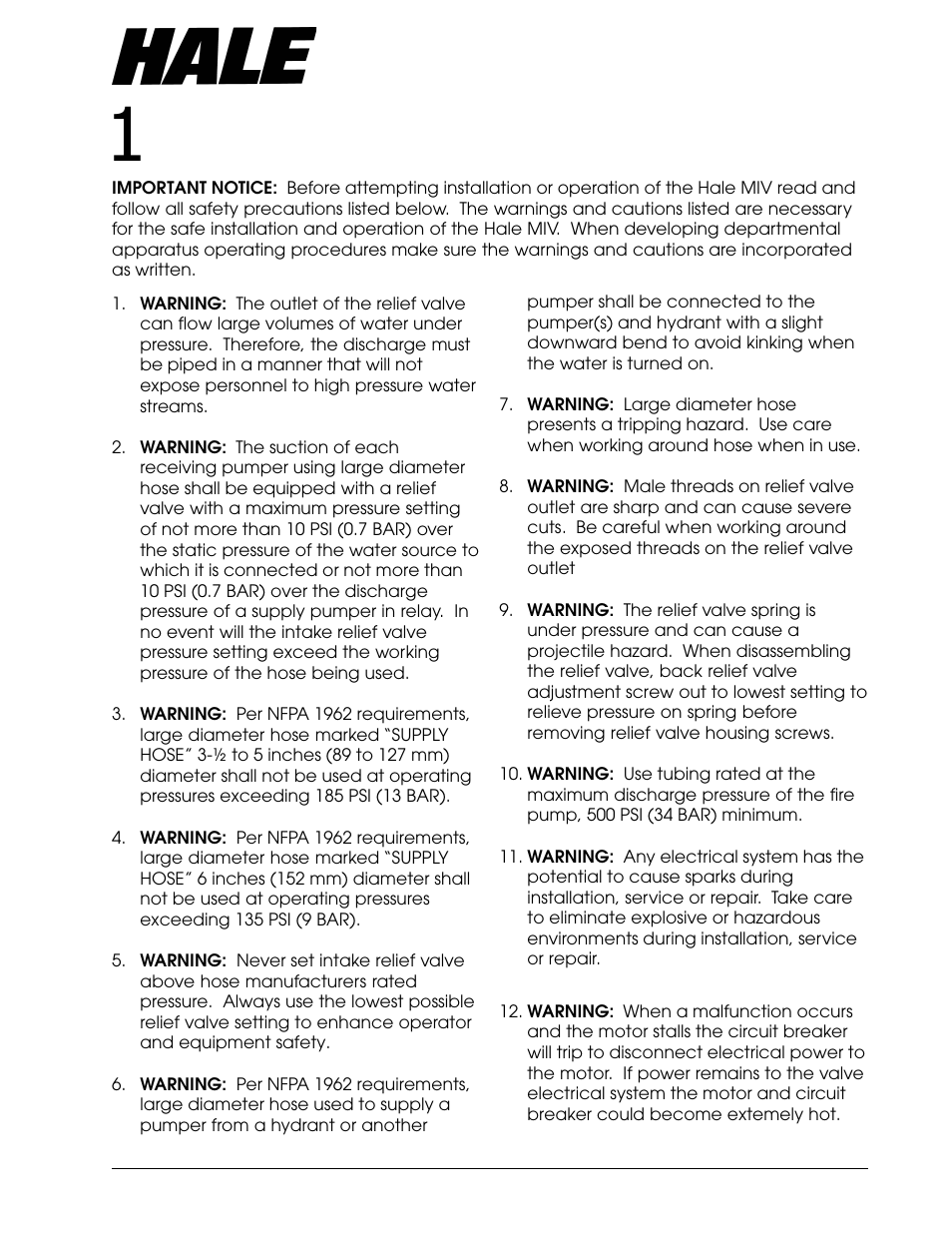 Safety, Aster, Ntake | Alve | Hale Master Intake Valve User Manual | Page 3 / 46