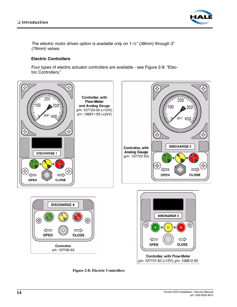 Electric controllers, Figure 2-8: electric controllers | Hale Torrent SVS Stainless Steel Valves User Manual | Page 14 / 100