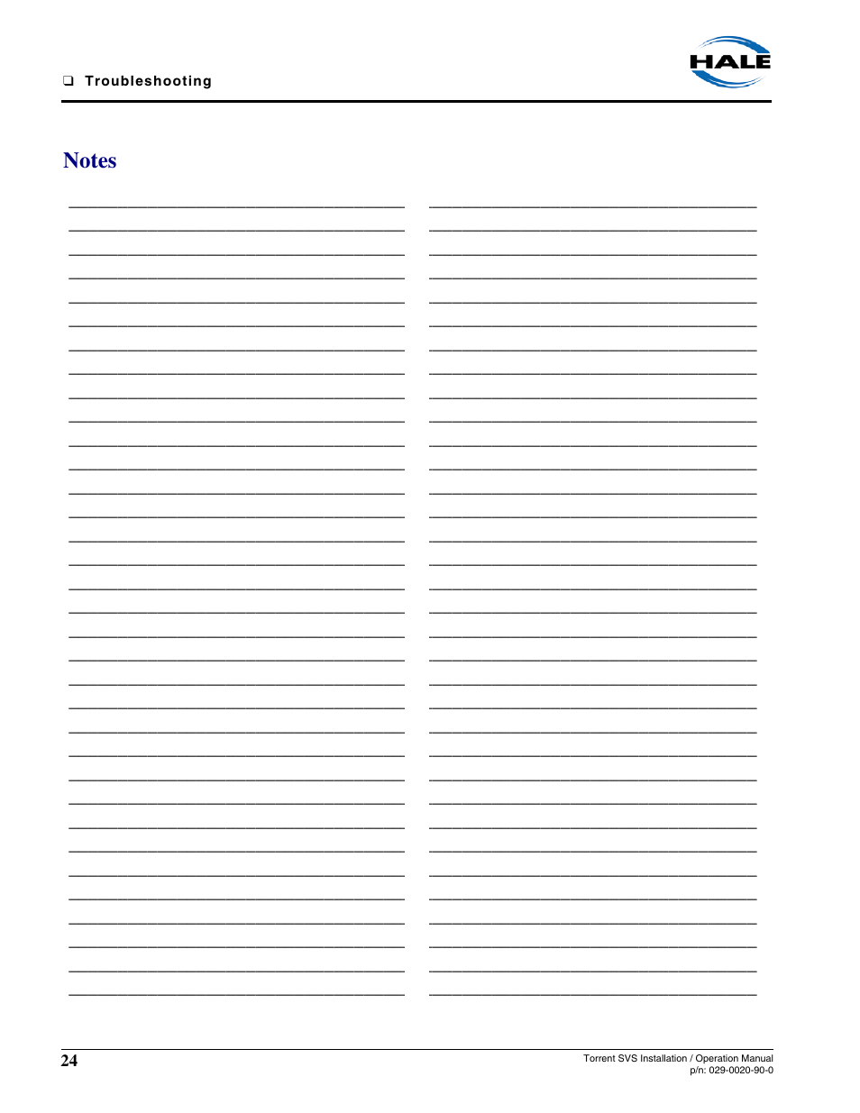Hale Torrent SVS Stainless Steel Valves User Manual | Page 24 / 100