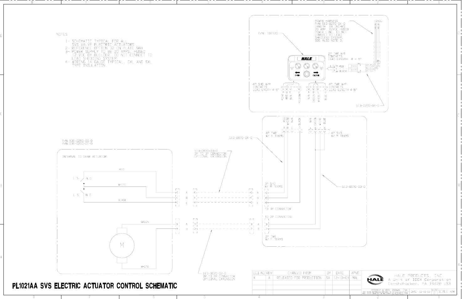 Schematic, electric actuator control 1a | Hale Torrent SVS Stainless Steel Valves User Manual | Page 83 / 100