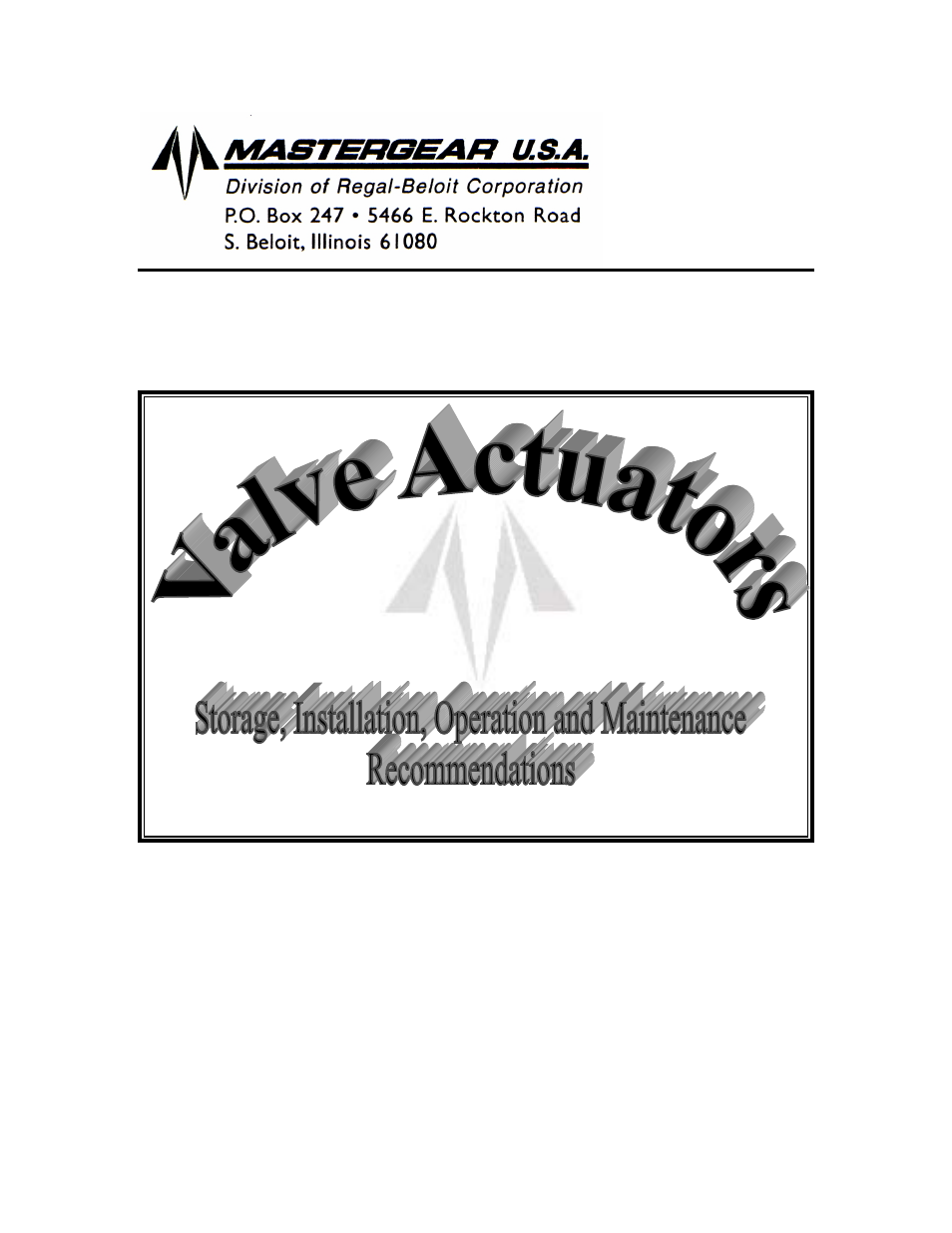 Mastergear valve actuators | Hale Torrent SVS Stainless Steel Valves User Manual | Page 91 / 100