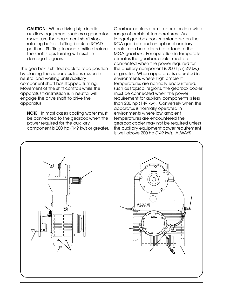 Split-shaft pto gearbox, Figure 2. rga gearbox component identification | Hale RGA User Manual | Page 6 / 16