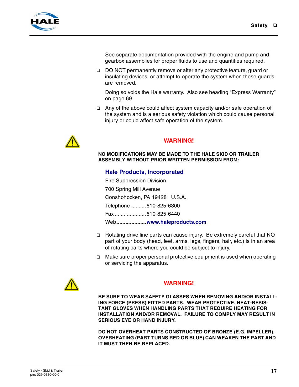 Hale Trailer User Manual | Page 17 / 74