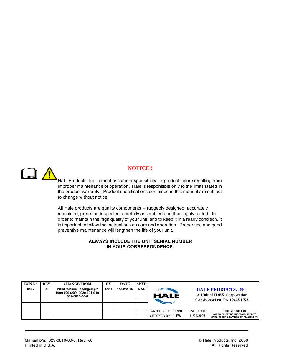 Notice | Hale Trailer User Manual | Page 2 / 74