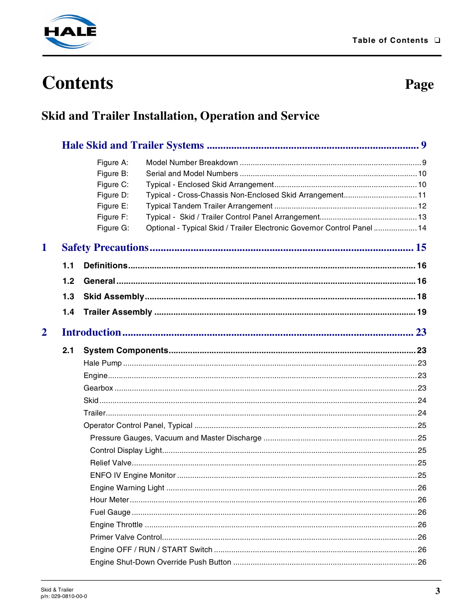 Hale Trailer User Manual | Page 3 / 74