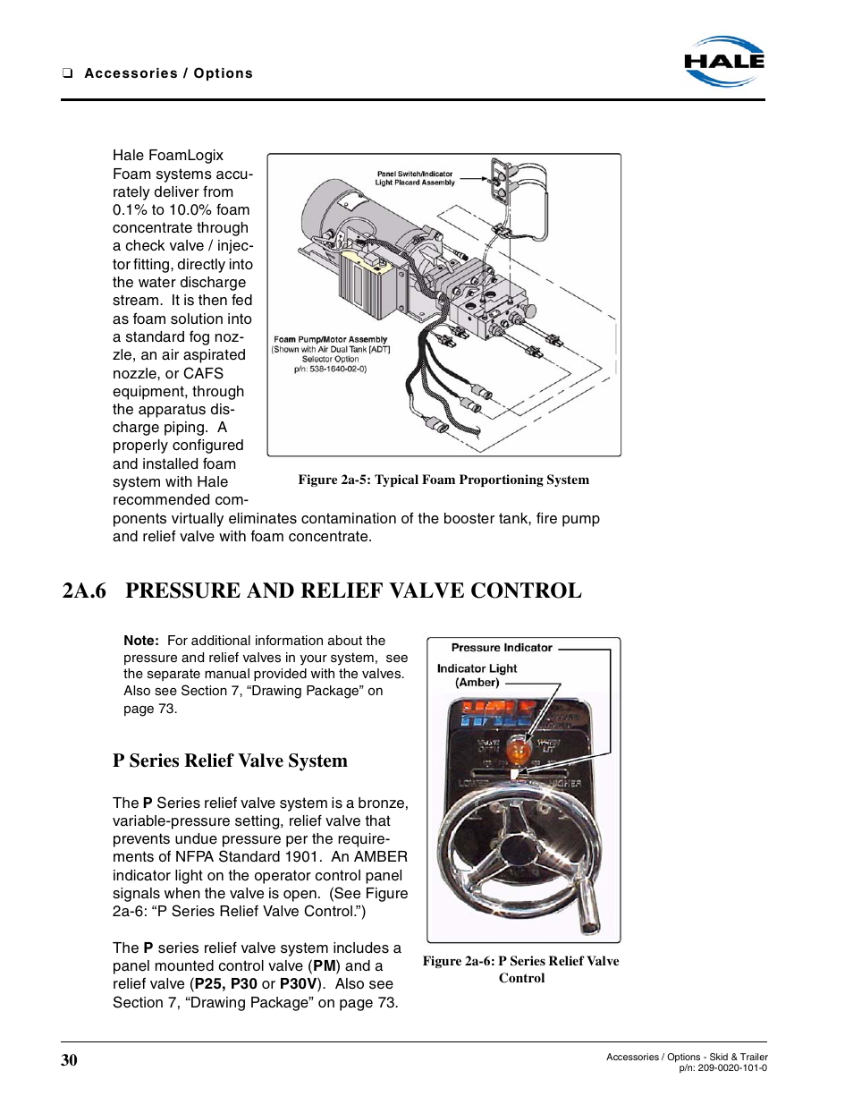 Figure 2a-5: typical foam proportioning system, 2a.6 pressure and relief valve control, Figure 2a-6: p series relief valve control | P series relief valve system | Hale Trailer User Manual | Page 30 / 74