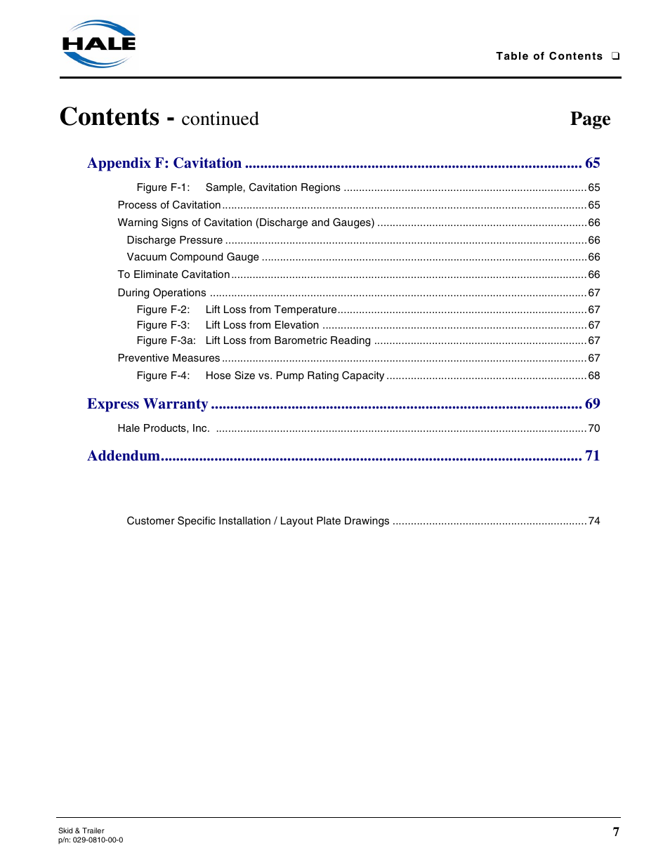 Hale Trailer User Manual | Page 7 / 74