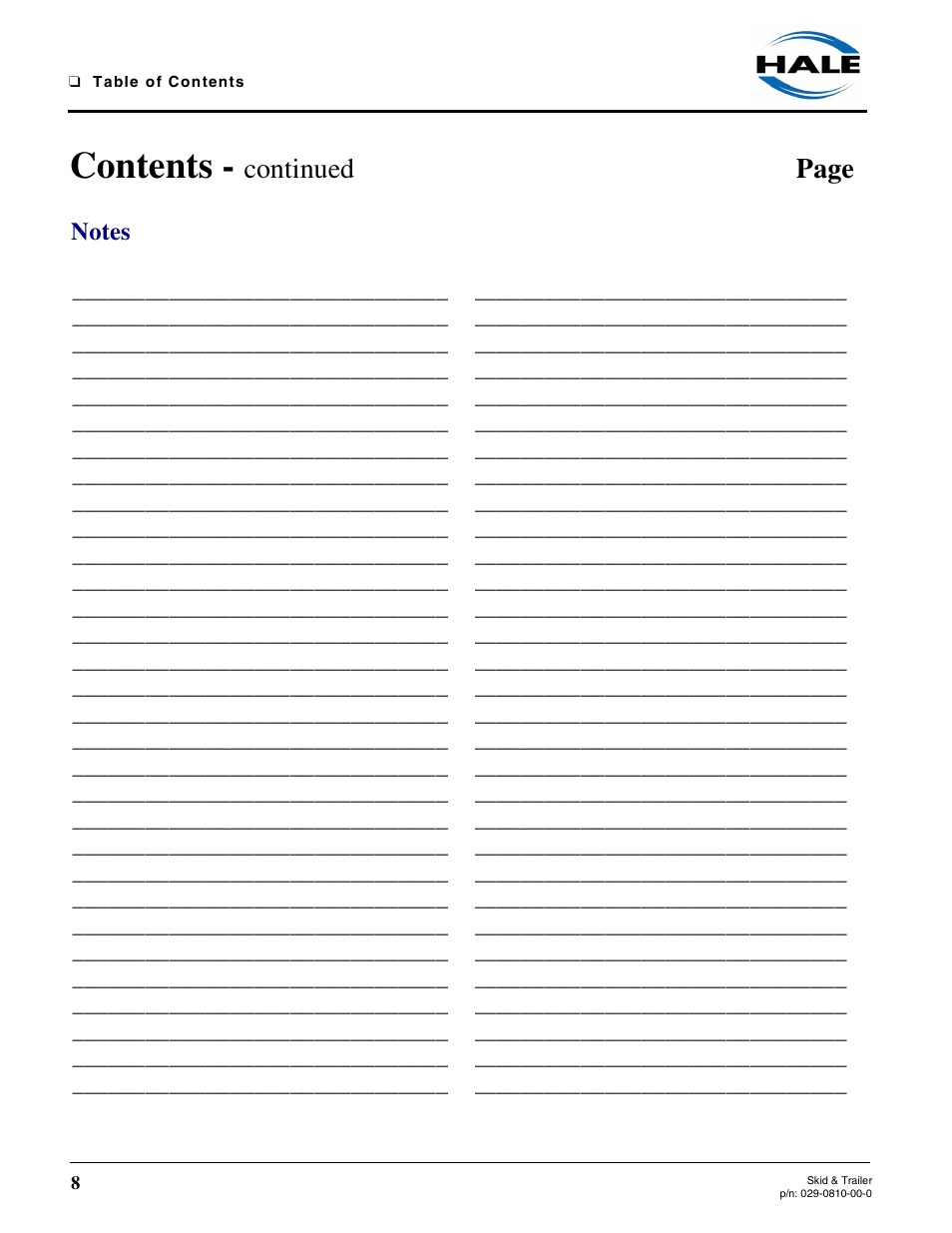 Hale Trailer User Manual | Page 8 / 74