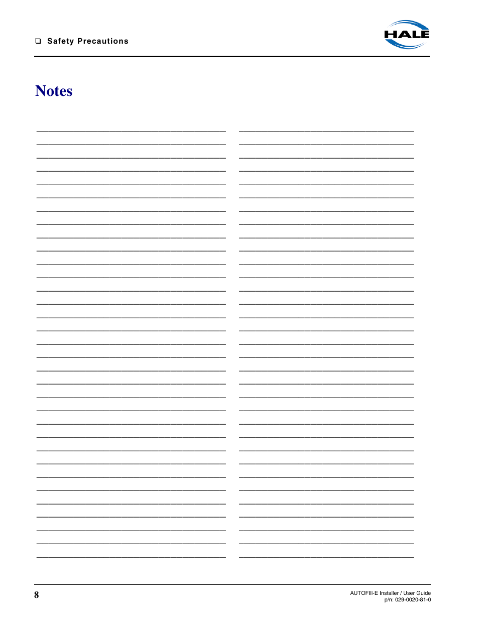 Hale AutoFill-E Tank Refill Control System User Manual | Page 8 / 55