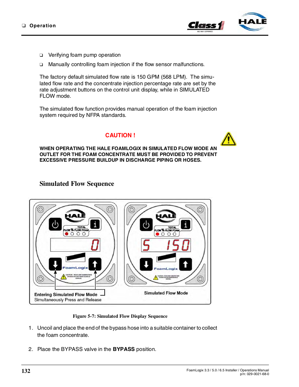 Simulated flow sequence, Figure 5-7: simulated flow display sequence | Hale FoamLogix 6.5 User Manual | Page 132 / 194