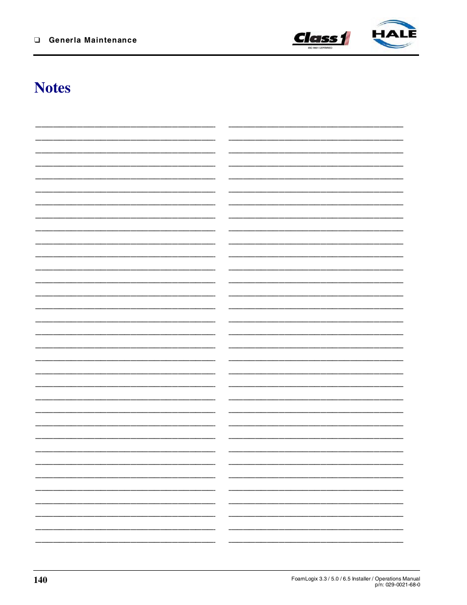 Hale FoamLogix 6.5 User Manual | Page 140 / 194