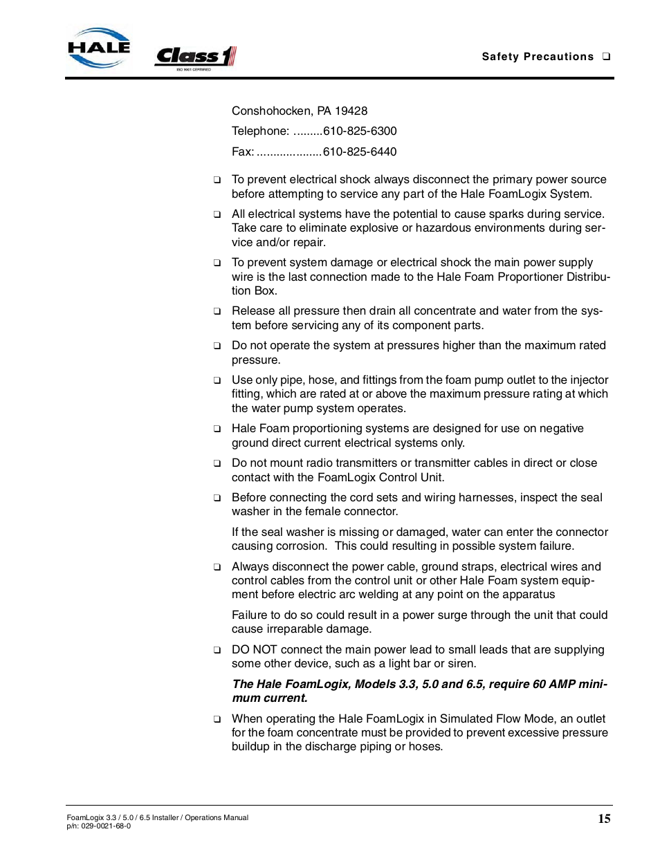 Hale FoamLogix 6.5 User Manual | Page 15 / 194