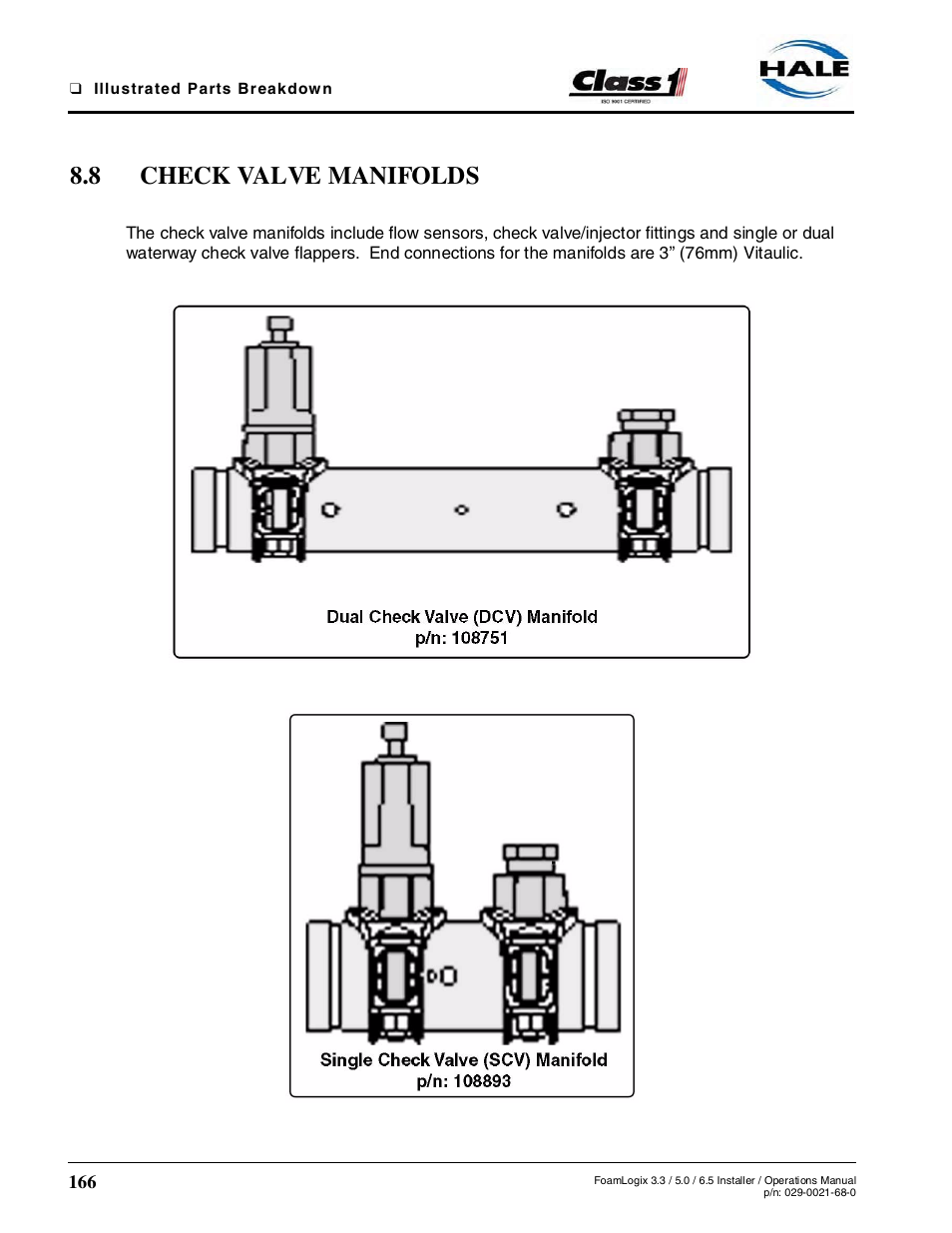 8 check valve manifolds | Hale FoamLogix 6.5 User Manual | Page 166 / 194