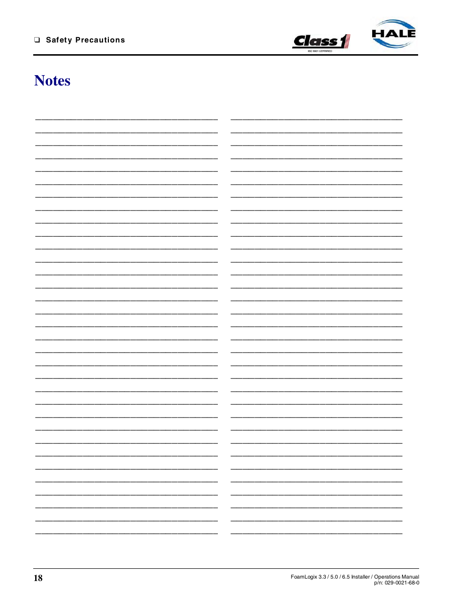 Hale FoamLogix 6.5 User Manual | Page 18 / 194