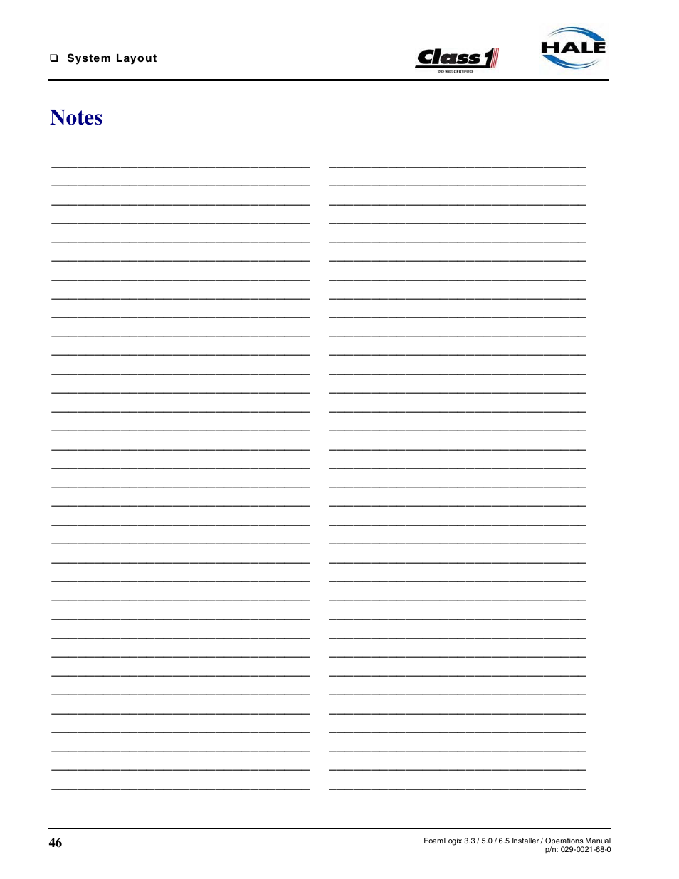 Hale FoamLogix 6.5 User Manual | Page 46 / 194