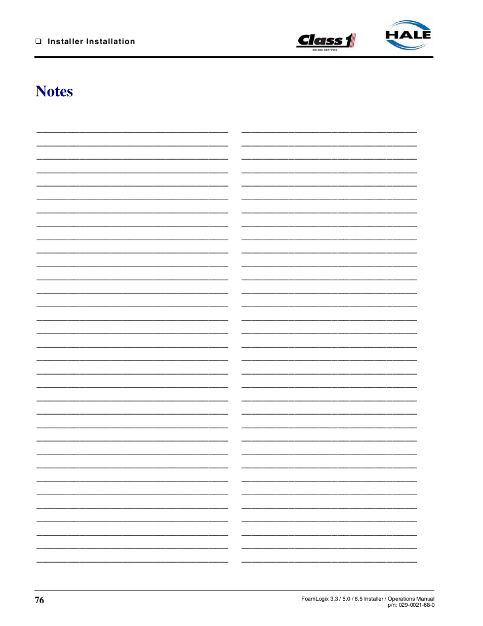 Hale FoamLogix 6.5 User Manual | Page 76 / 194