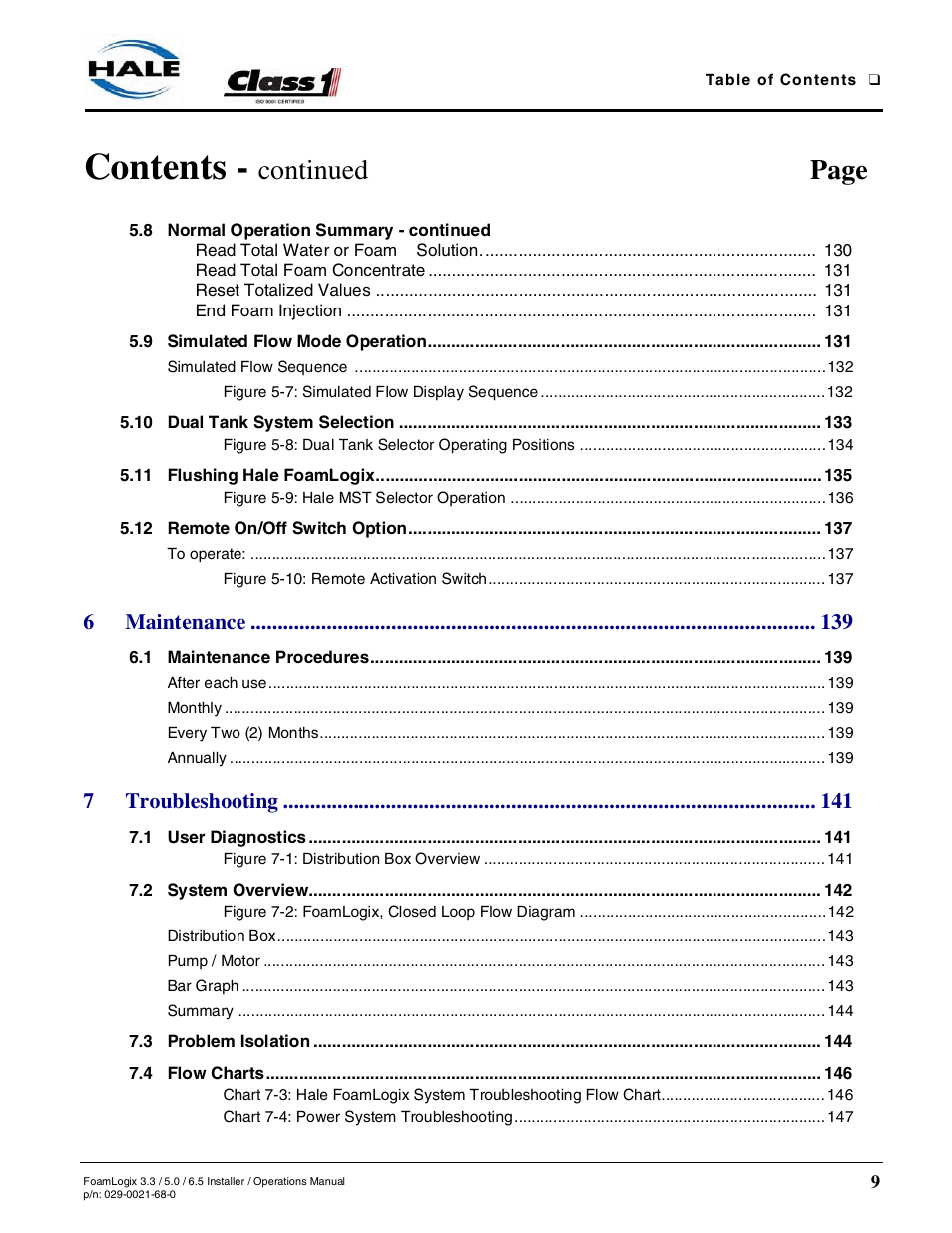 Hale FoamLogix 6.5 User Manual | Page 9 / 194