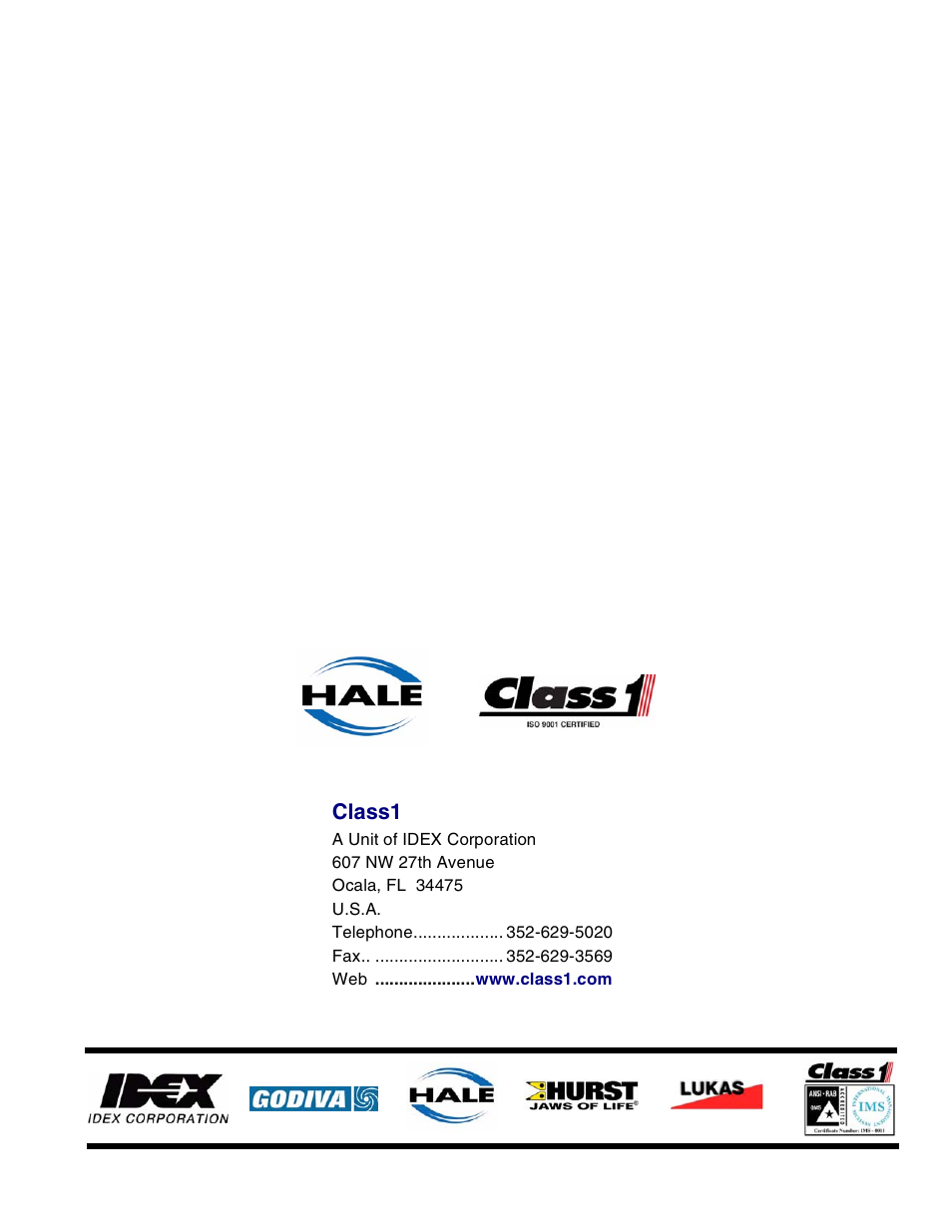 Class1 | Hale CAFS Attack User Manual | Page 100 / 100