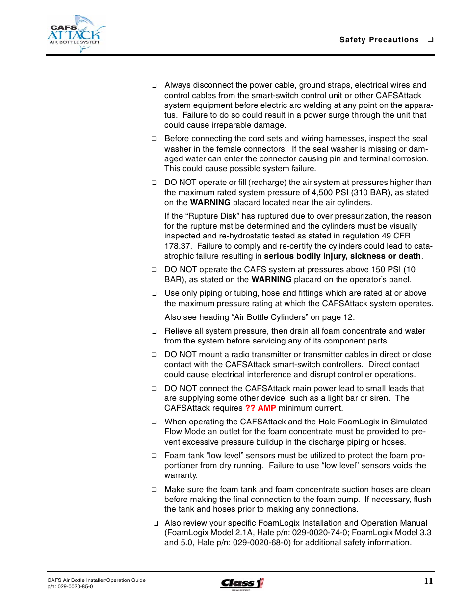 Hale CAFS Attack User Manual | Page 11 / 100