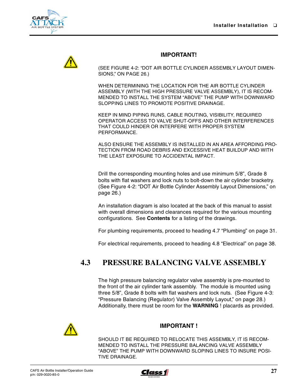 3 pressure balancing valve assembly, Pressure balancing valve assembly | Hale CAFS Attack User Manual | Page 27 / 100