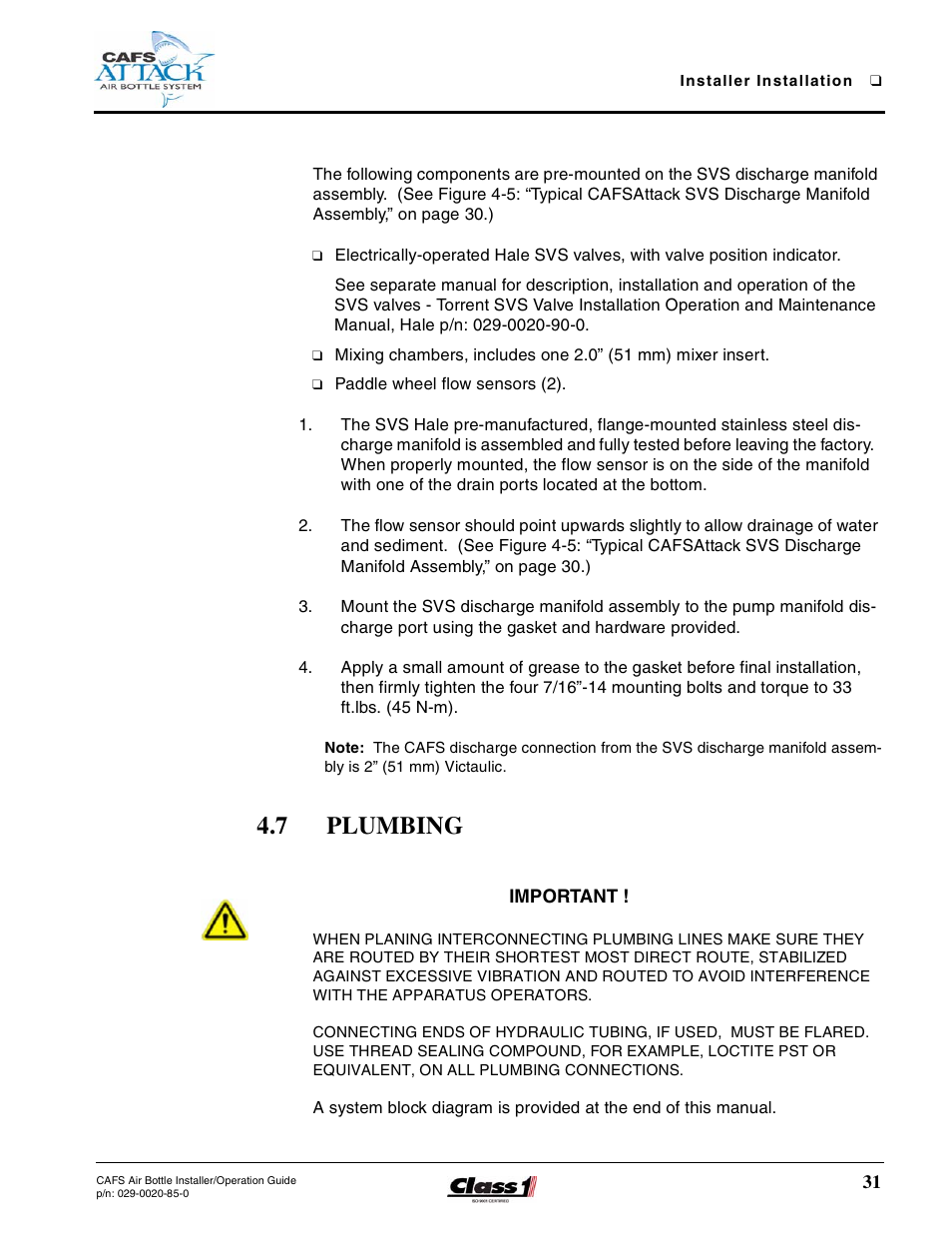 7 plumbing, Plumbing | Hale CAFS Attack User Manual | Page 31 / 100