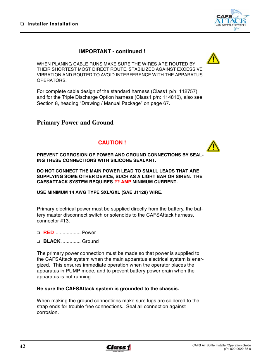 Primary power and ground | Hale CAFS Attack User Manual | Page 42 / 100