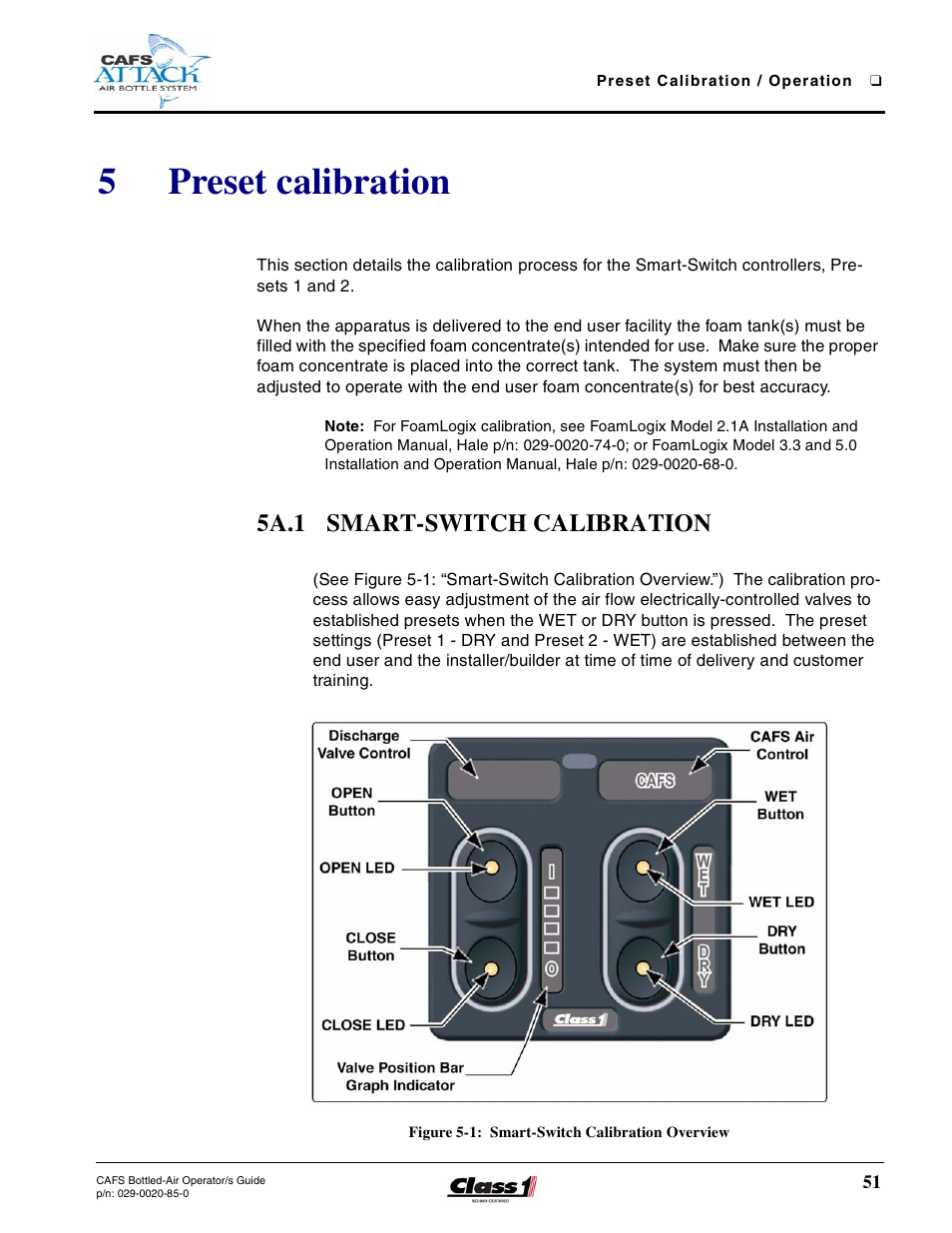 5 preset calibration, 5a.1 smart-switch calibration, Figure 5-1: smart-switch calibration overview | Preset calibration, 5preset calibration | Hale CAFS Attack User Manual | Page 51 / 100