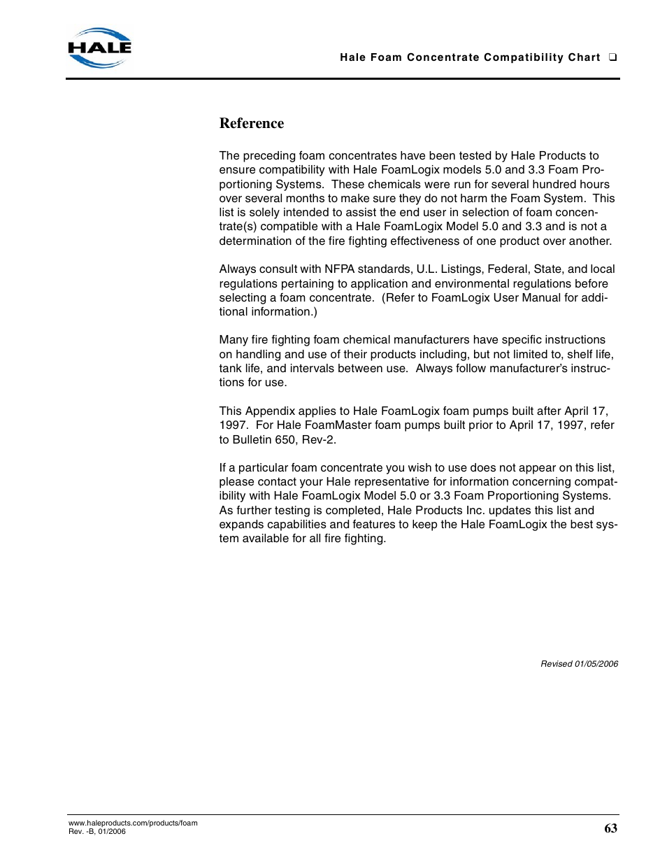 Reference | Hale CAFS Attack User Manual | Page 63 / 100