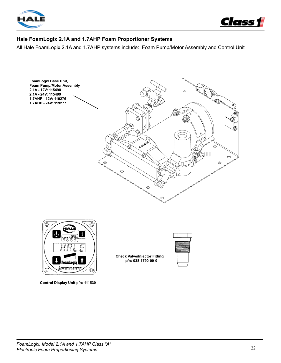 Class1 FoamLogix 2.1A & 1.7AHP REV D User Manual | Page 22 / 96