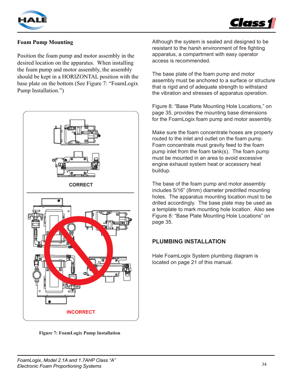 Class1 FoamLogix 2.1A & 1.7AHP REV D User Manual | Page 34 / 96