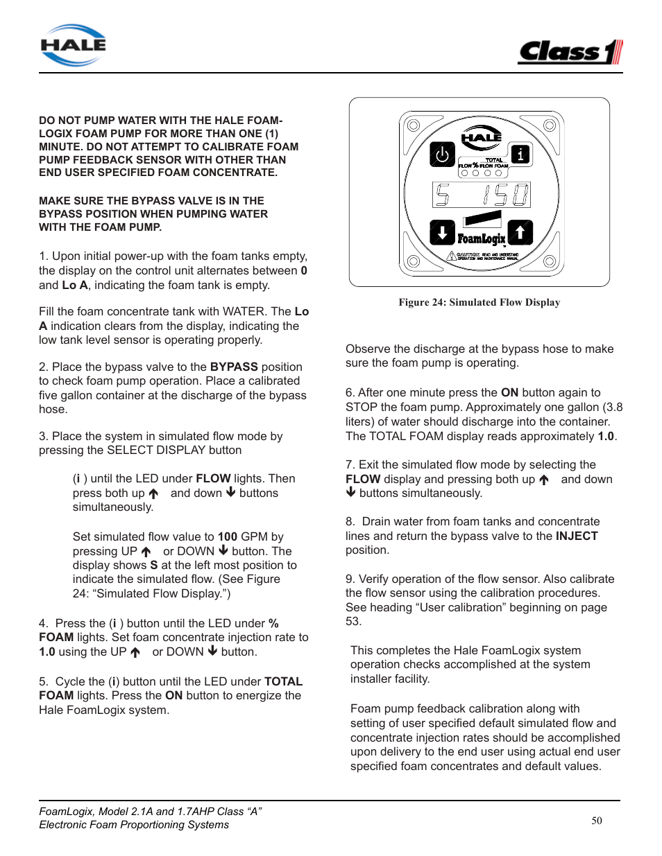 Class1 FoamLogix 2.1A & 1.7AHP REV D User Manual | Page 50 / 96