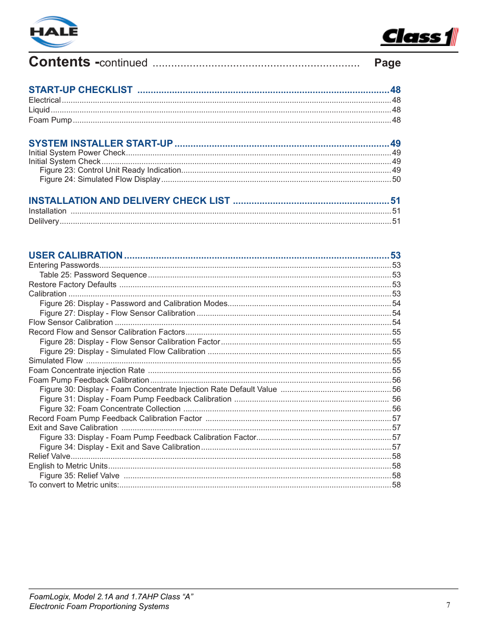 Class1 FoamLogix 2.1A & 1.7AHP REV D User Manual | Page 7 / 96