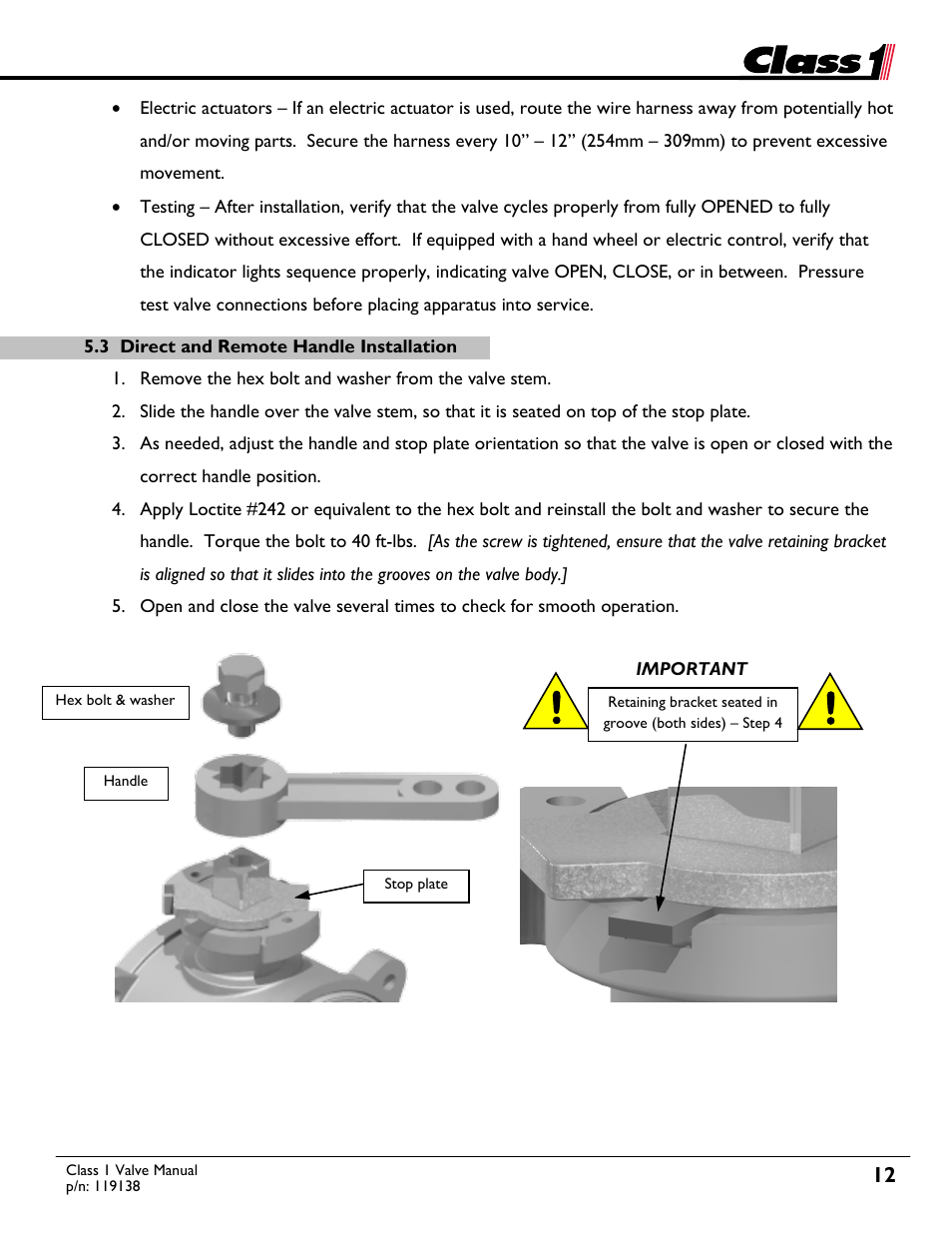 Class1 Valve - 119138 User Manual | Page 12 / 30