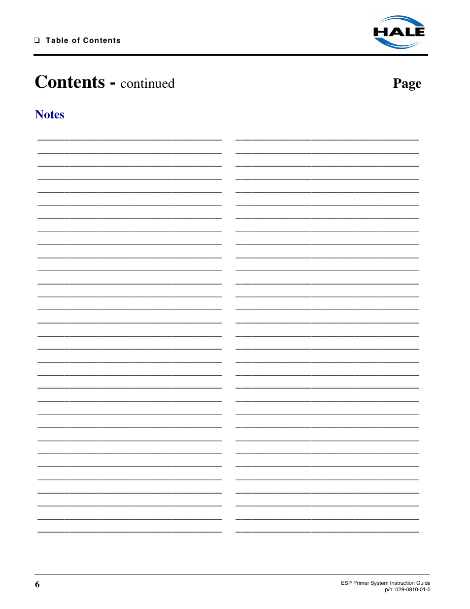 Hale ESP Priming System User Manual | Page 6 / 70