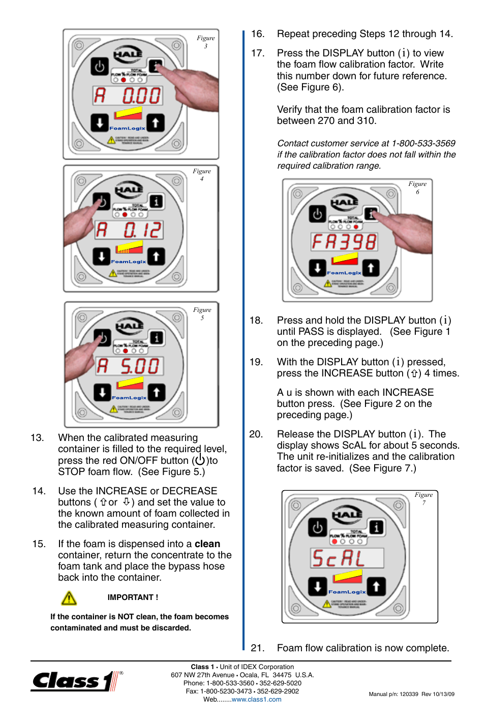 Hale FoamLogix 2.1A-LF Low Foam Flow Calibration User Manual | Page 2 / 2