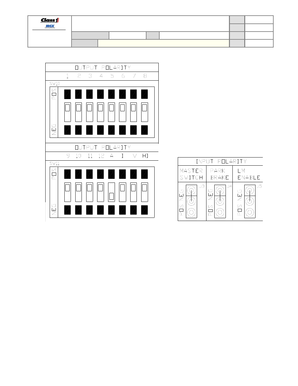 Operation manual, Input output polarity, System voltage selection | Class1 Total System Manager User Manual | Page 10 / 19