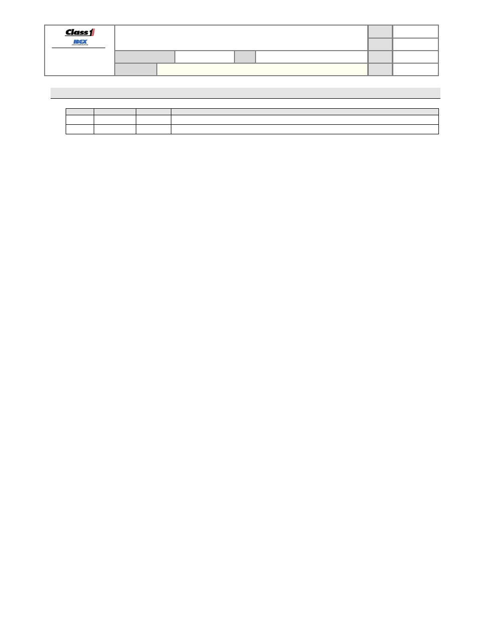 Operation manual, Revision log | Class1 Total System Manager User Manual | Page 4 / 19