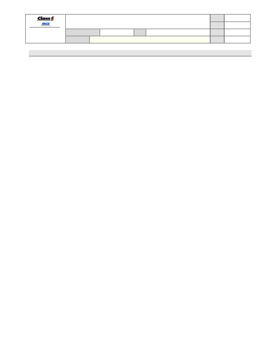Operation manual, Operational data | Class1 Total System Manager User Manual | Page 6 / 19