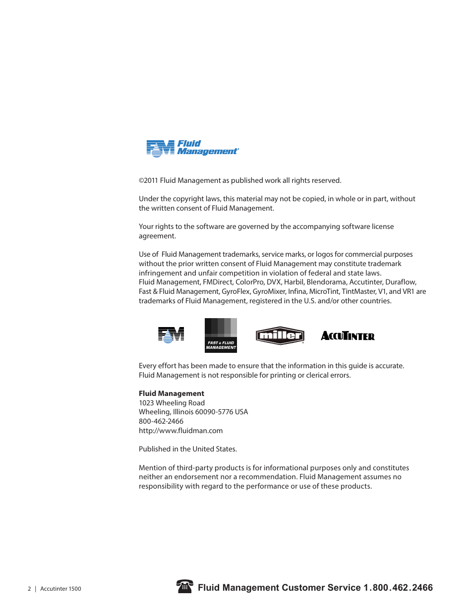 Fluid Management 1500HS Accutinter User Manual | Page 4 / 44