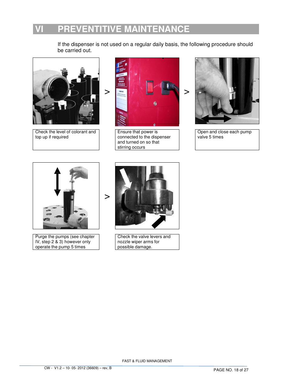 Vi preventitive maintenance | Fluid Management 22CW Blendorama User Manual | Page 18 / 27