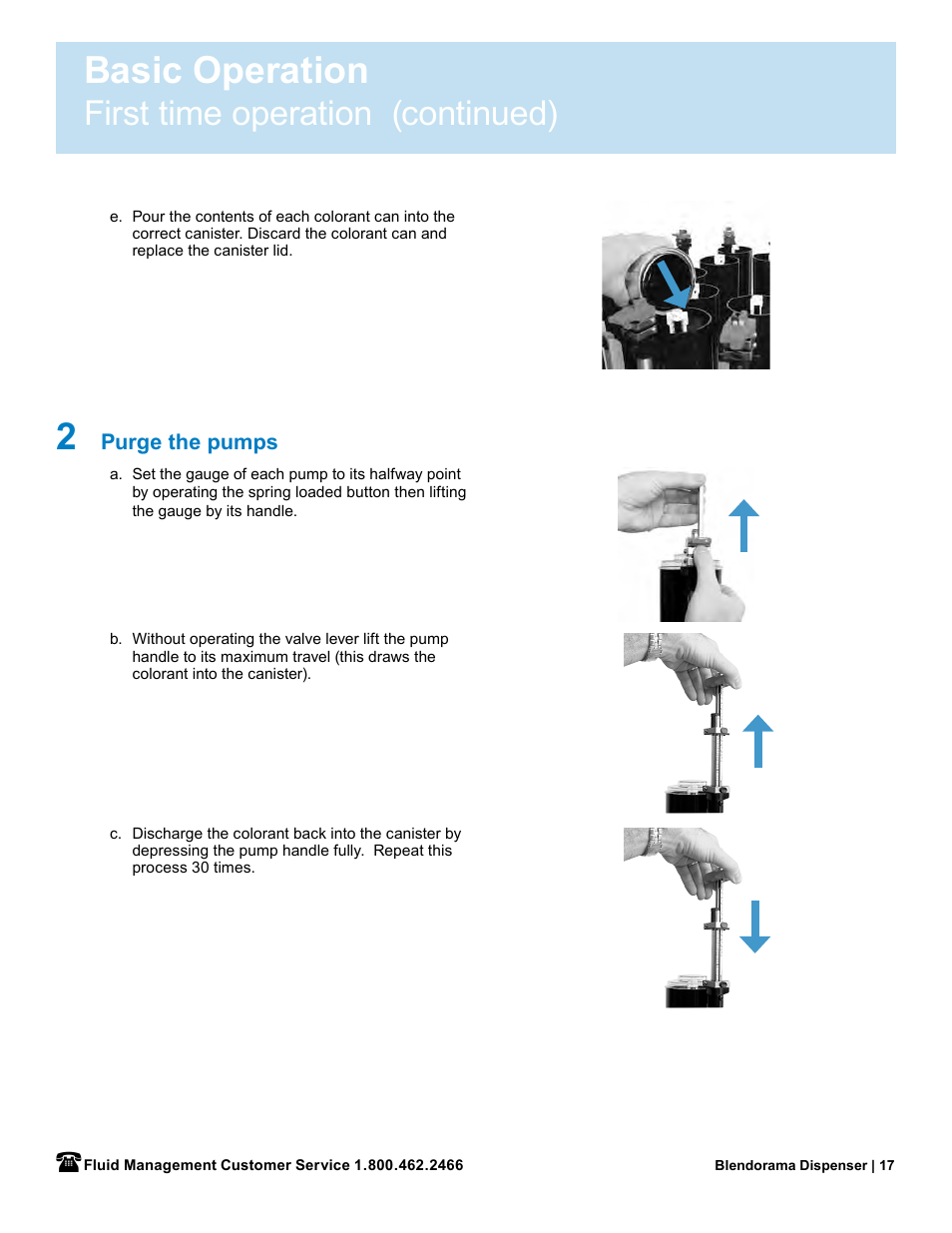 Basic operation, First time operation (continued) | Fluid Management 53PD Blendorama User Manual User Manual | Page 19 / 43