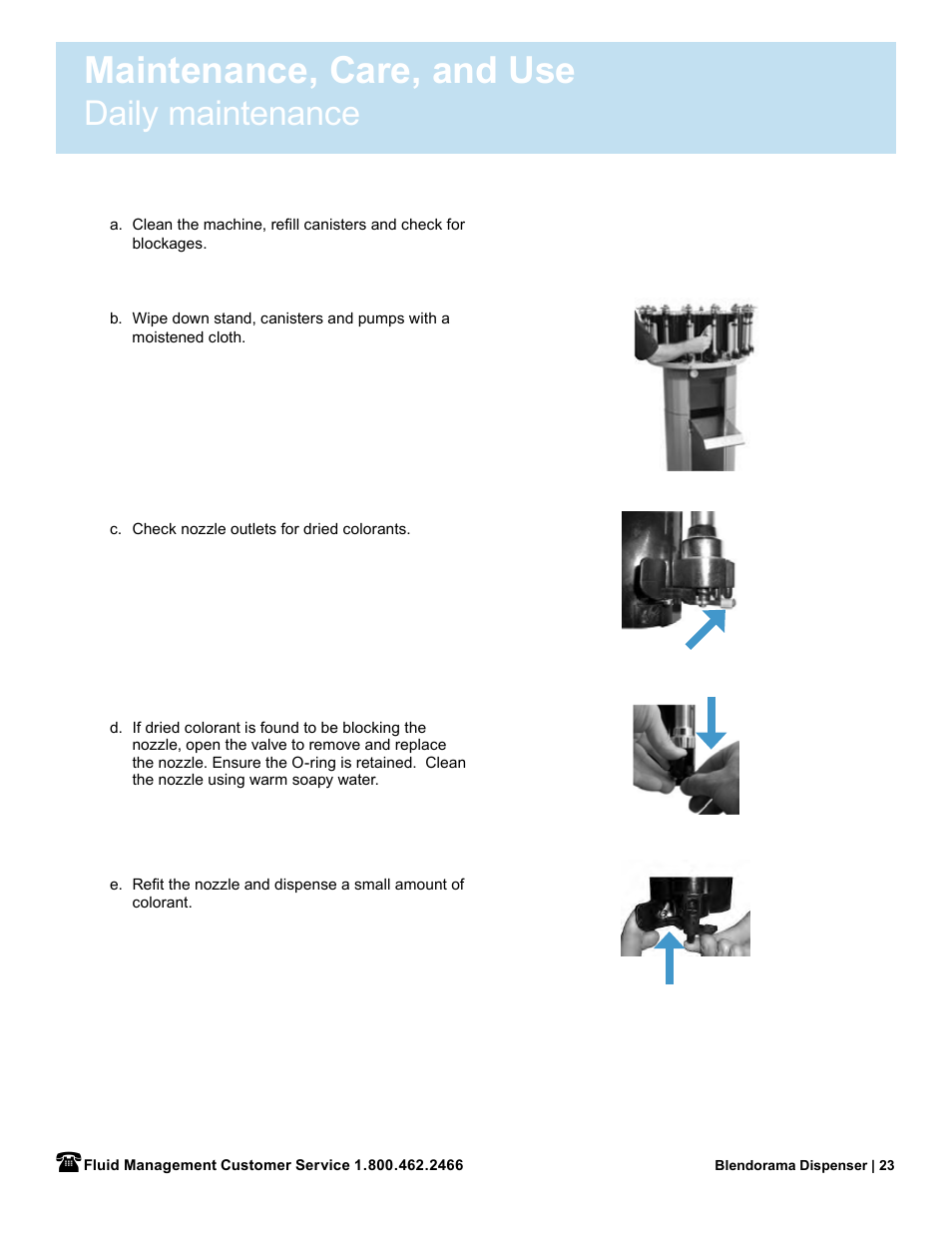 Maintenance, care, and use, Daily maintenance | Fluid Management 53PD Blendorama User Manual User Manual | Page 25 / 43