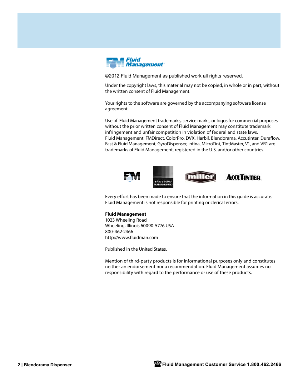 Fluid Management 53PD Blendorama User Manual User Manual | Page 4 / 43