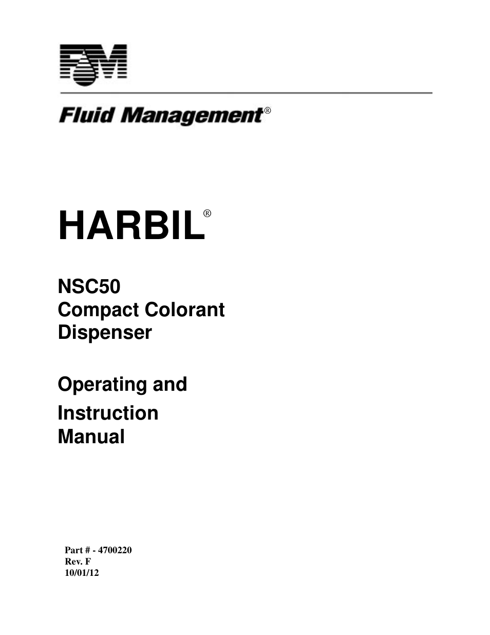 Fluid Management NSC50 Harbil User Manual | 24 pages