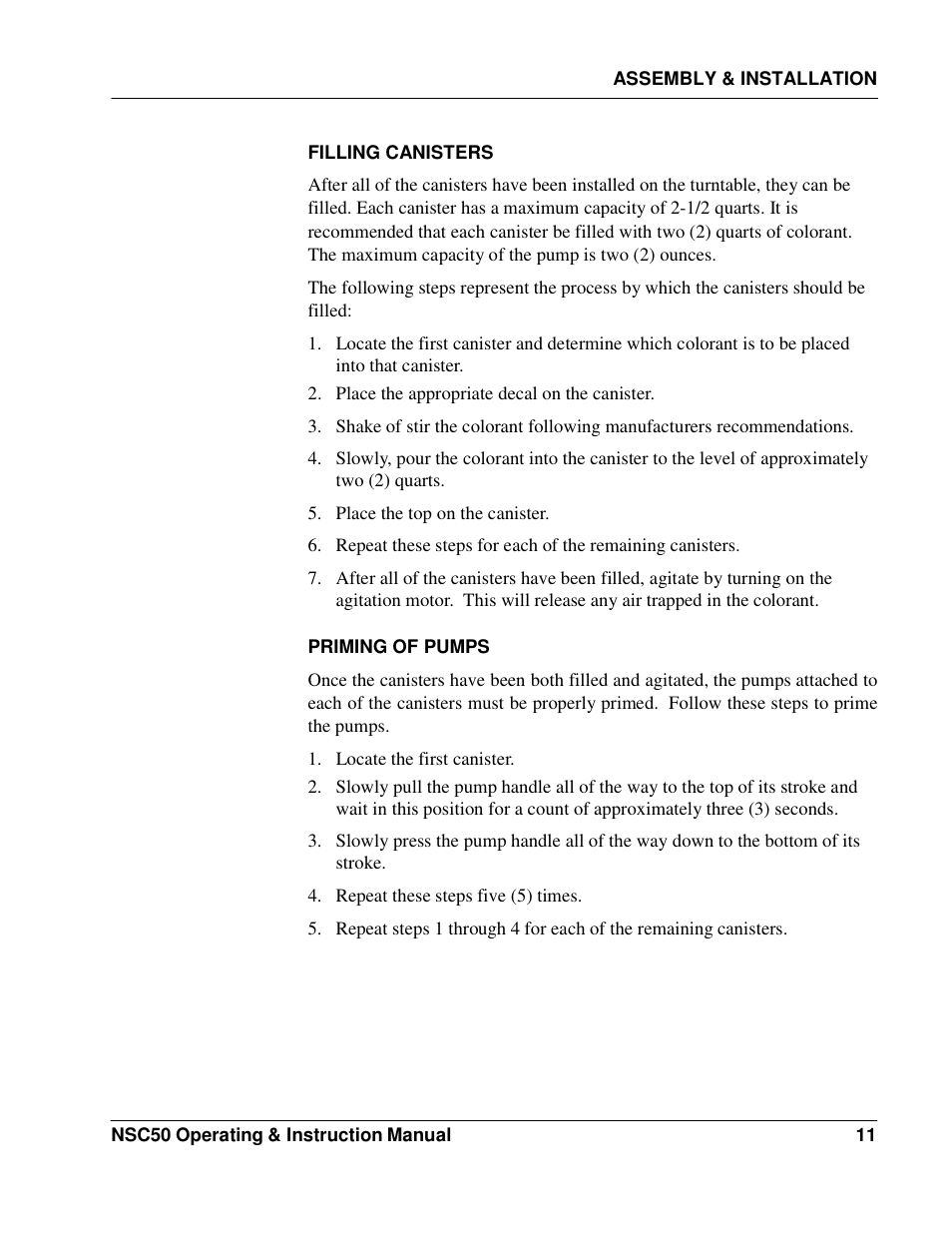 Fluid Management NSC50 Harbil User Manual | Page 11 / 24