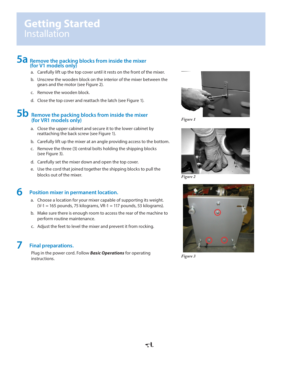 Getting started, Installation | Fluid Management VR-1 Mixer User Manual | Page 11 / 23