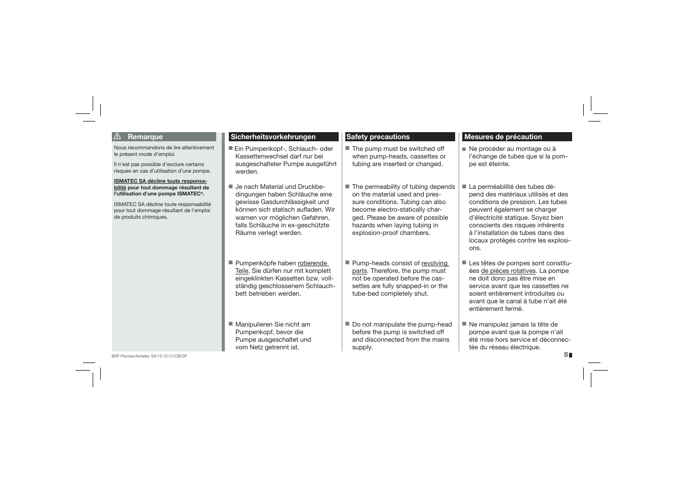 IDEX Health & Science BVP Process User Manual | Page 5 / 44