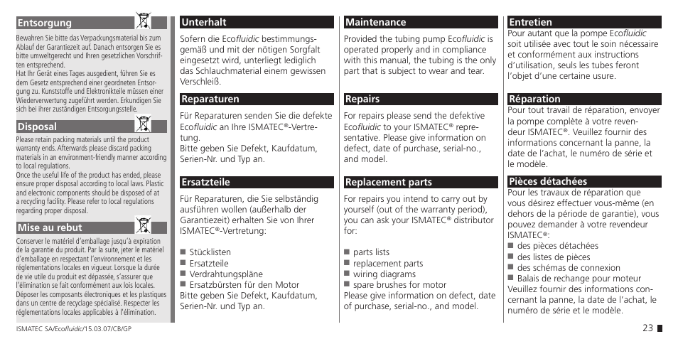 IDEX Health & Science Ecofluidic (old name: Ecoflow) User Manual | Page 23 / 28